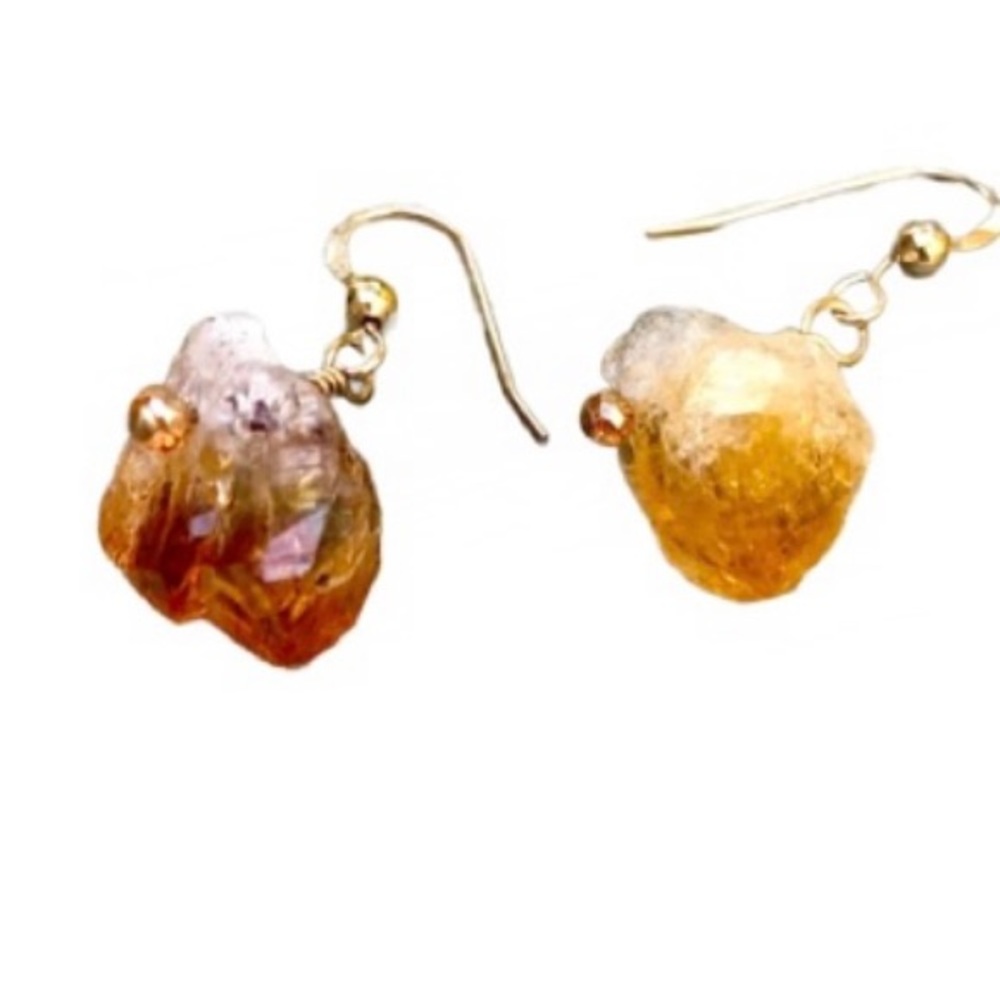 Brazilian Citrine Crystal. All 14 k Gold filled
